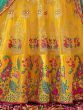 Awesome Yellow Net Zari Embroidered Wedding Wear Lehenga Choli