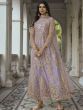 Wonderful Lilac Dori Embroidered Net Festive Wear Salwar Kameez