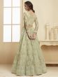 Mint Green Coding Embroidery Net Bridal Wear Lehenga Choli