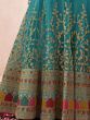 Marvelous Turquoise Green Net Embroidered Wedding Wear Lehenga Choli