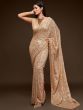 Ivory Fully Sequined Georgette Party Wear Saree