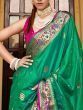 Captivating Green Weaving Soft Silk Saree With Blouse