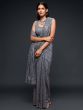 Grey Fully Sequined Georgette Party Wear Saree