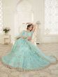 Aqua Blue Thread Net Bridal Wear Lehenga Choli