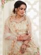 Off White Thread Net Bridal Wear Lehenga Choli