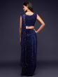 Navy Blue Fully Sequined Georgette Party Wear Saree