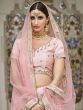 Pink Mirror Work Heavy Silk Wedding Wear Lehenga Choli