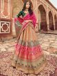 Royal Pink Weaving Work Banarasi Silk Lehenga Choli With Belt