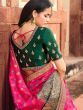 Royal Pink Weaving Work Banarasi Silk Lehenga Choli With Belt