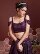 Fabulous Purple Embroidery Net Party Wear Lehenga Choli
