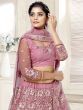 Pleasant Pink Thread Net Festival Wear Lehenga Choli
