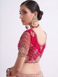 Luxurious Rani Shaded Cording Work Net Bridal Lehenga Choli
