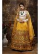 Mustard Yellow Embroidered Silk Bridal Lehenga Choli