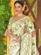 Pista Green Hand Work Silk Wedding Wear Saree With Blouse