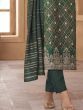 Glamourous Dark Green Embroidered Silk Festival Wear Salwar Kameez 