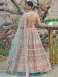 Pastel Peach Dori Work Pashmina Silk Wedding Lehenga Choli