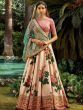 Rose Floral Printed Designer Lehengas with Heavily Embroidered Blouse