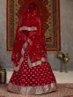 Red Sequined Net Party Wear Lehenga Choli