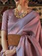 Spectacular Lavender Woven Kanchivaram Wedding Wear Silk Saree