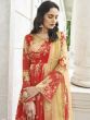 Amazing Red Digital Print Georgette Readymade Sharara Suit
