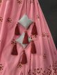 Graceful Pink Thread Paper Mirror Georgette Party Wear Lehenga Choli