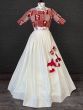 Lovable White Embroidered Cotton Readymade Crop Top Lehenga 