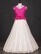 Stunning White Sequined Georgette Party Wear Crop-Top Lehenga
