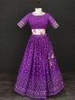 Pretty Purple Sequins Embroidered Georgette Festive Lehenga Choli
