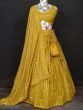 Glamorous Yellow Sequins Embroidered Georgette Party Wear Lehenga Choli