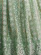 Stunning Light Green Embroidered Georgette Indo-Western Crop Top Lehenga