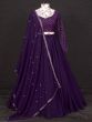Breathtaking Purple Sequins Georgette Wedding Lehenga Choli