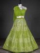 Gorgeous Green Georgette Sequins Reception Wear Fancy Lehenga Choli