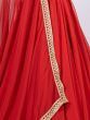 Lavish Scarlet Red Sequined Georgette Bridesmaid Lehenga Choli