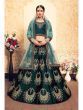 Bottle Green Embroidery Satin Bridal Lehenga Choli (Default)
