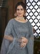 Grey Thread Embroidered Net Wedding Wear Lehenga Choli