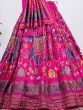Stunning Pink Patola Printed Silk Lehenga Choli