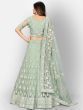 Green Embroidered Soft Net Wedding Wear Lehenga Choli