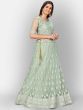 Green Embroidered Soft Net Wedding Wear Lehenga Choli