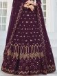 Exquisite Wine Color Sequined Georgette Party Wear Lehenga Choli