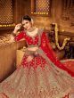 Red Heavy Sequins Velvet Bridal Wear Lehenga Choli