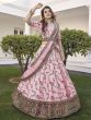 Magnetic Pink Sequins Embroidered Silk Wedding Wear Lehenga Choli