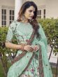 Spectacular Pista Green Thread Embroidered Silk Wedding Wear Lehenga Choli