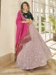 Marvelous Dusty Pink Thread Sequins Georgette Designer Lehenga Choli