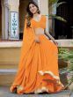 Pretty Orange Laheriya Print Georgette Wedding Lehenga Choli