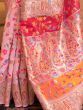 Outstanding Baby Pink Zari Weaving Silk Saree With Blouse