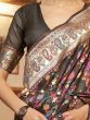 Gorgeous Black Zari weaving Silk Engagement Wear Saree with Blouse
