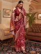 Prominent Maroon Zari Weaving Silk Wedding Wear Saree With Blouse