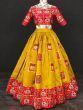 Excellent Yellow Weaving Work Silk Festive Lehenga Choli