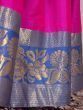   Attractive Pink Silk Zari Weaving South Indian Onam Festival Half Saree Lehenga