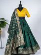 Dazzling Green Banarasi Silk Marriage Wear Lehenga Choli
